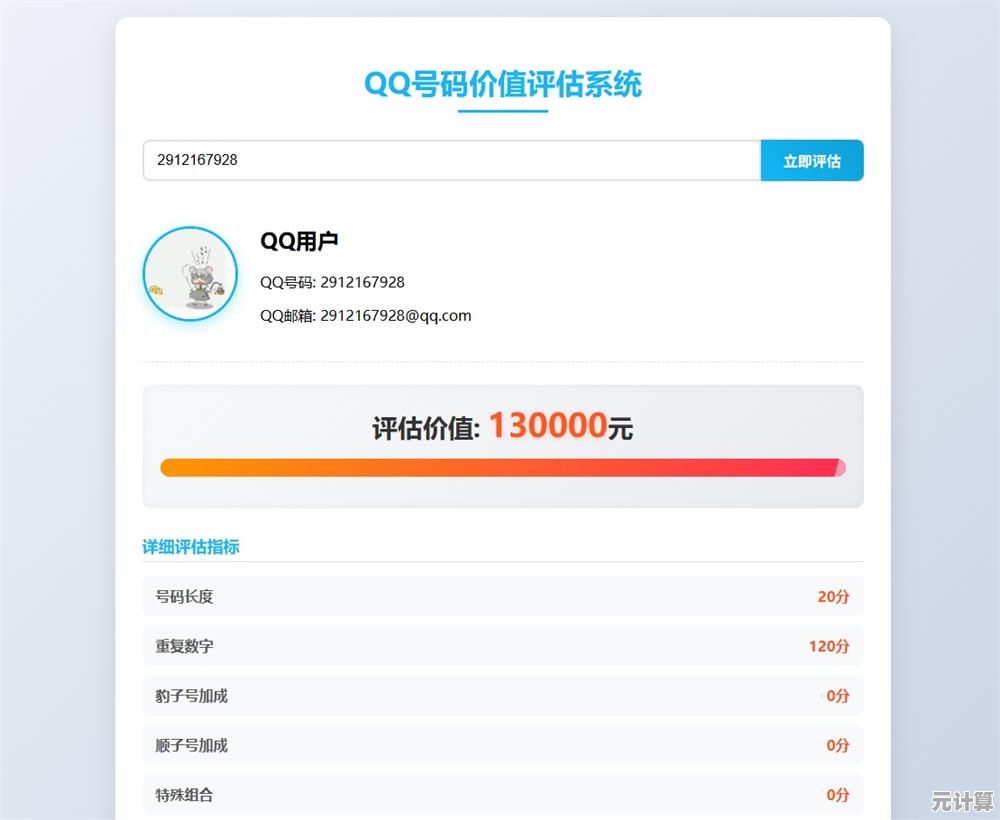 在线QQ号码估价系统，精准分析账号价值并提供详细价格报告